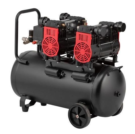 Компрессор безмасляный INTERTOOL PT-0037 (50 л, 2х1.5 кВт, 220 В, 8 атм, 400 л/мин) PT-0037 фото