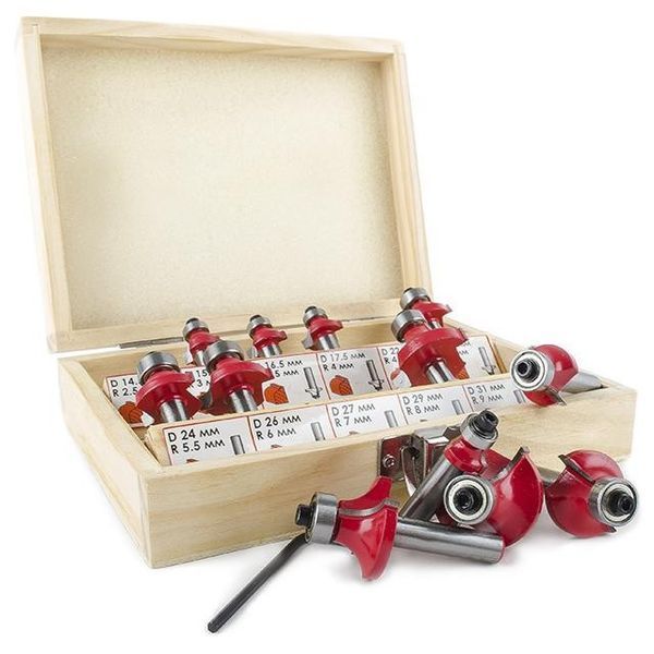 Набор фрез калевочных в деревянном кейсе INTERTOOL HT-0077 HT-0077 фото