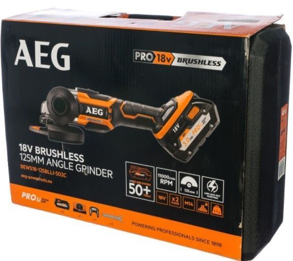 Кутова шліфмашина (болгарка) AEG BEWS18-125BL-502C 4935464417 фото