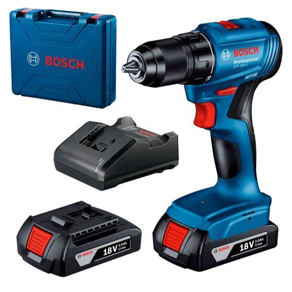 Аккумуляторная дрель-шуруповерт Bosch GSR 185-Li Professional (2 акб 18V 2.0Ah, з/у, в кейсе) 06019K3000 фото
