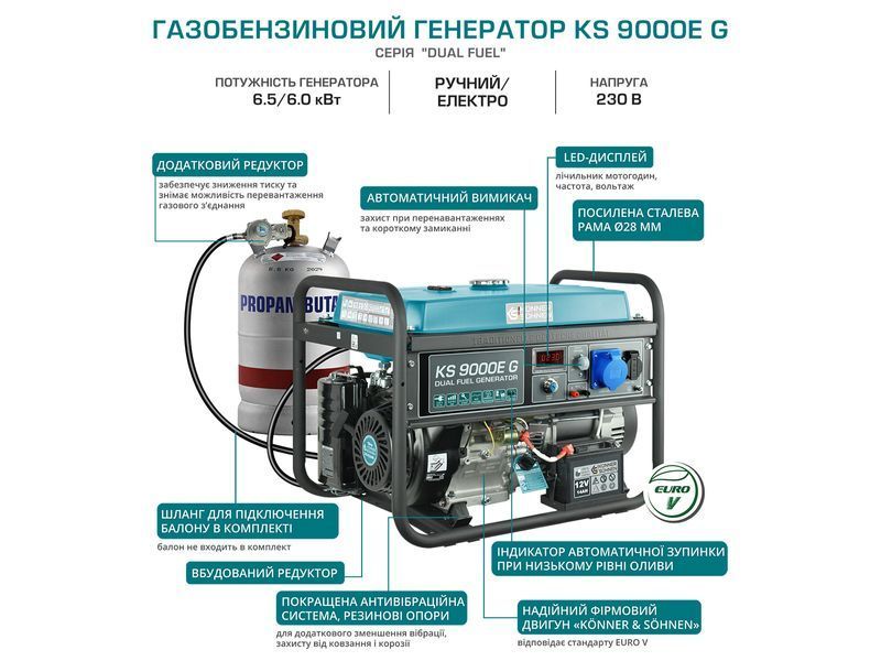 Генератор газобензиновый Konner&Sohnen KS 9000E G 000006486 фото