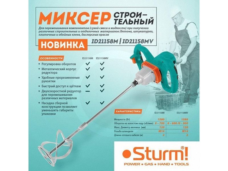 Дрель-миксер Sturm ID21158M ID21158M фото