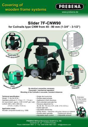 Система с пневматическим гвоздезабивным пистолетом Prebena SLIDER-7f-CNW90 SLIDER-7f-CNW90 фото