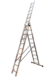 Лестница алюминиевая трёхсекционная GTM KME310 (3x10 ступенек 2.72-6.5 м) 39947 фото