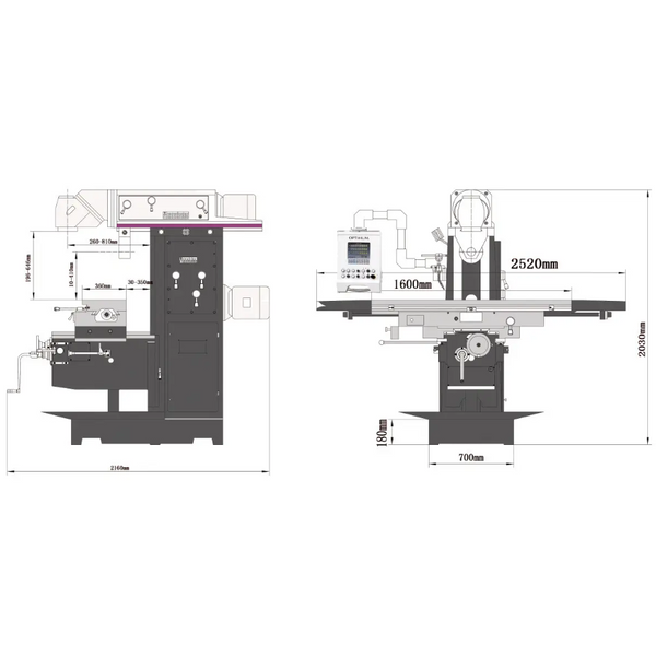 Універсальний фрезерний верстат Optimum OPTImill MT230S 3344125 фото