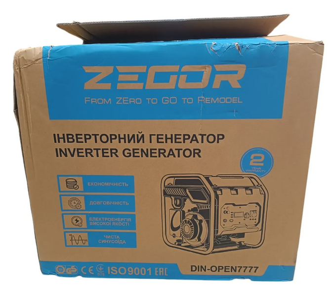 Інверторний бензиновий генератор Zegor DIN-OPEN7777 (8 кВт) DIN-OPEN7777 фото