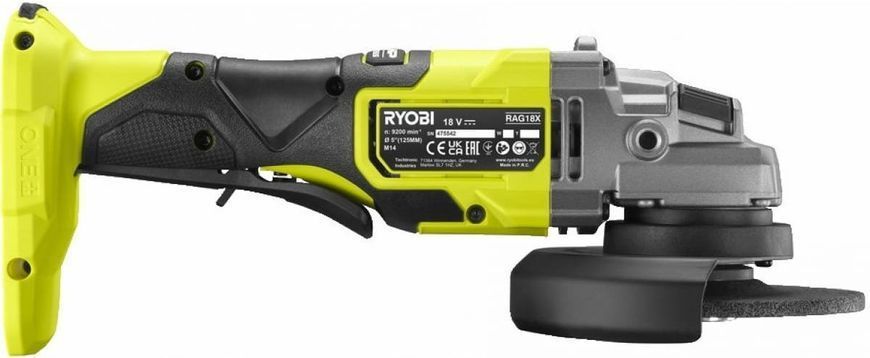 Шліфмашина кутова акумуляторна Ryobi RAG18X-0 (ONE+ НР) 5133005011 фото