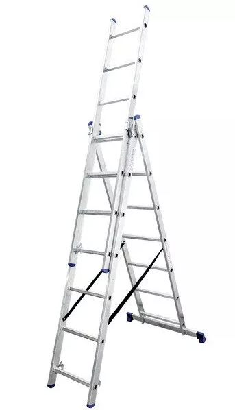 Алюминиевая трехсекционная лестница VIRASTAR TRIOMAX VTL037 (3x7 ступеней) VTL037 фото