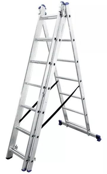 Алюминиевая трехсекционная лестница VIRASTAR TRIOMAX VTL037 (3x7 ступеней) VTL037 фото