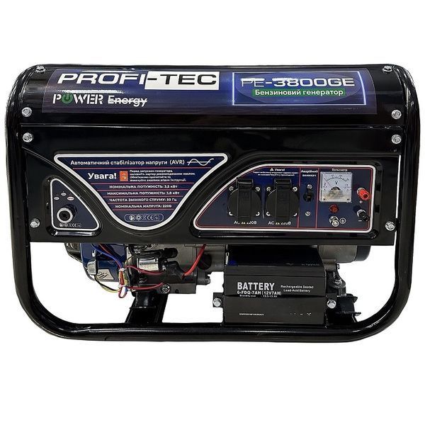 Бензиновий генератор PROFI-TEC PE-3800GE (3.8 кВт, електростартер) 004763 фото