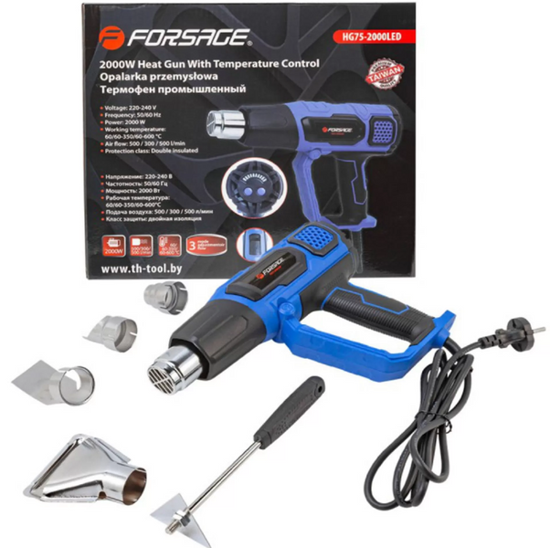 Фен промышленный электрический Forsage F-HG75-2000LED F-HG75-2000LED фото