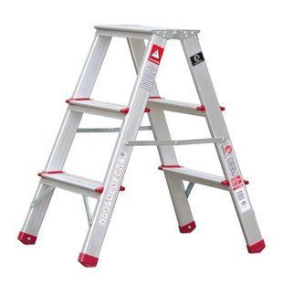 Стремянка алюминиевая двухсторонняя 3 ступени, высота 660мм INTERTOOL LT-1103 LT-1103 фото
