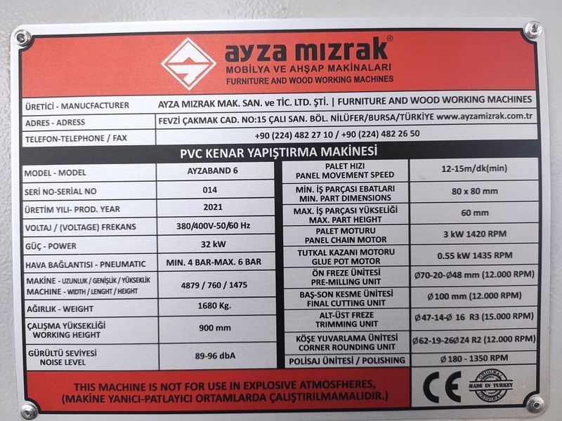 Кромкооблицювальний верстат Ayza Mizrak Ayzaband 6 Ayzaband 6 фото
