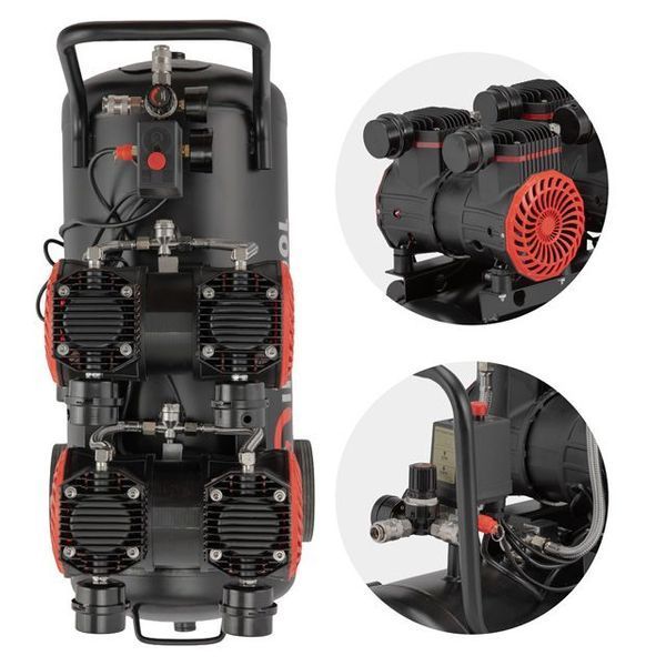 Компресор безмасляний INTERTOOL PT-0038 (50 л, 2х1.5 кВт, 220 В, 8 атм, 500 л/хв) PT-0038 фото