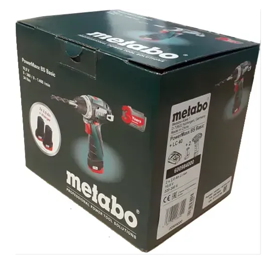 Акумуляторний шуруповерт Metabo PowerMaxx BS (картонна коробка) 600984000 фото