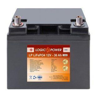 Акумулятор для автомобіля літієвий LP LiFePO4 12V - 36 Ah (+ зліва, пряма полярність) пластик 12668 фото