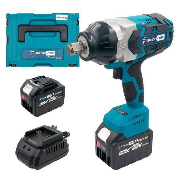 Гайковерт акумуляторний PROFI-TEC DTW1001BL POWERLine (2 х 6.0 Aг, зарядний пристрій) 005137 фото