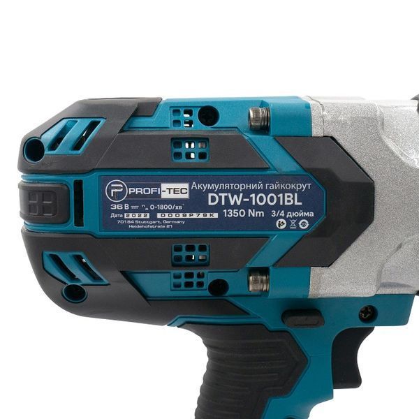 Гайковерт акумуляторний PROFI-TEC DTW1001BL POWERLine (2 х 6.0 Aг, зарядний пристрій) 005137 фото
