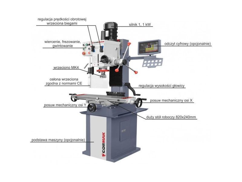 Свердлильно-фрезерний верстат Cormak ZX 7045 ZX7045/400V фото