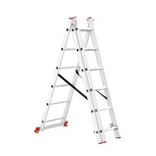 Лестница алюминиевая 3-х секционная универсальная раскладная INTERTOOL LT-0306 LT-0306 фото