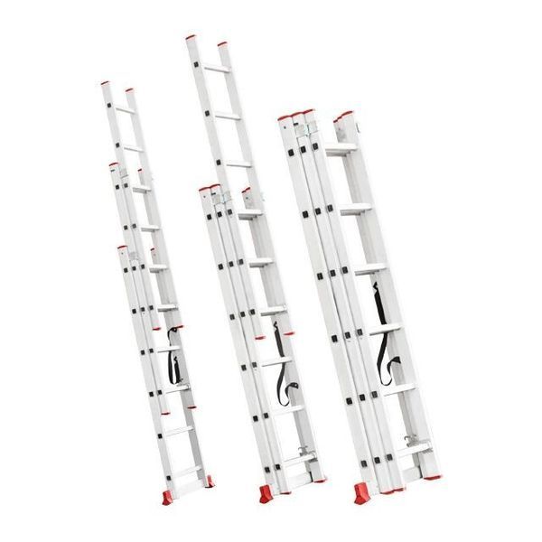 Лестница алюминиевая 3-х секционная универсальная раскладная INTERTOOL LT-0306 LT-0306 фото