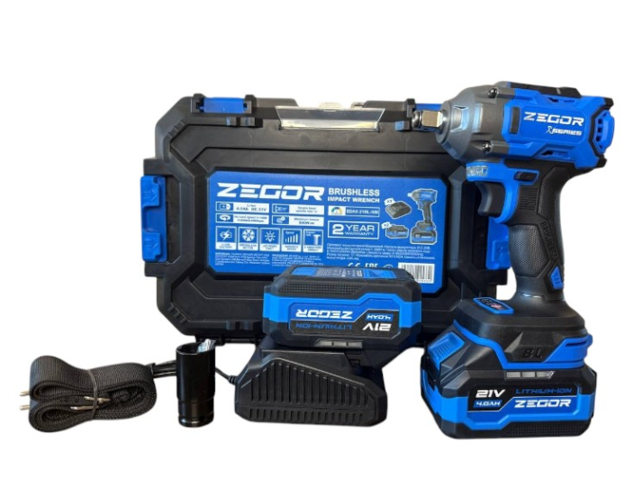 Акумуляторний гайковерт Zegor ADVANCED SDAX-21BL-500 (21V, 2 акб) SDAX-21BL-500 фото