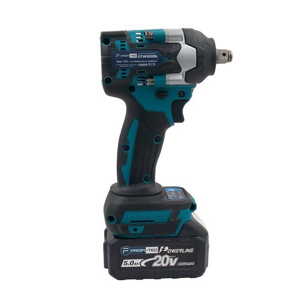 Гайковерт акумуляторний PROFI-TEC DTW500BL POWERLine (2&times;PT2040 4.0 Аг, ЗП) 006349 фото