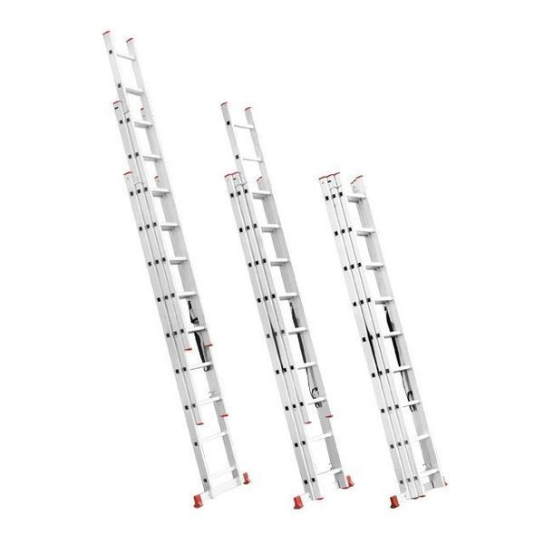 Лестница алюминиевая 3-х секционная универсальная раскладная INTERTOOL LT-0309 LT-0309 фото