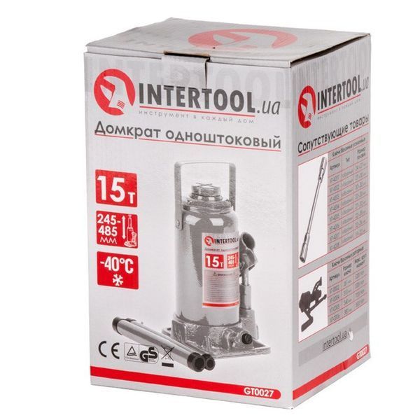 Домкрат "столбик" одноштоковый INTERTOOL GT0027 GT0027 фото