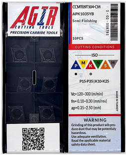 Твердосплавная пластина токарная AGIR CCMT 09T304-CM APK1035YB 058781 фото