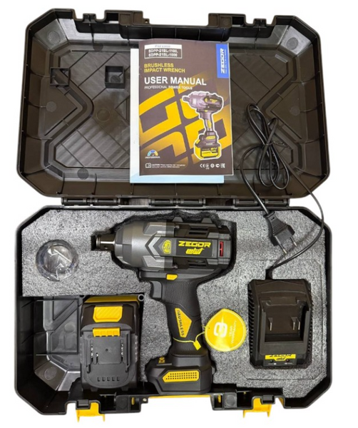 Гайковерт акумуляторний Zegor SDPP-21BL-1100 PILOT (21V, 6.0 Аг, кейс) SDPP-21BL-1100 фото
