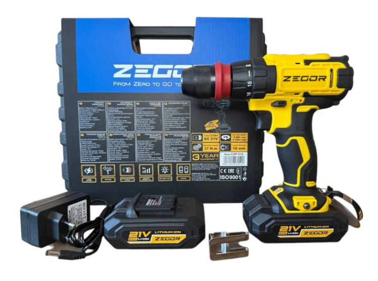 Акумуляторний шуруповерт Zegor Profesional 21V (CDP-21Q) CDP-21Q фото