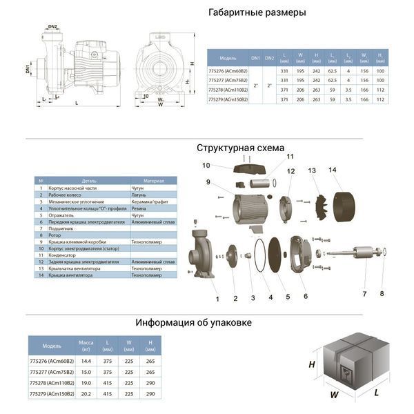 Насос відцентровий LEO 3.0 ACm110B2 775278 775278 фото