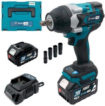 Гайковерт акумуляторний PROFI-TEC DTW800BL POWERLine (2&times;PT2050MP 5.0 Аг, ЗП) 006126 фото