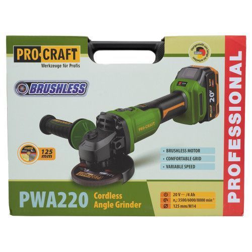 Аккумуляторная болгарка Procraft PWA220 (1 акб 4 Ач) 032201 фото