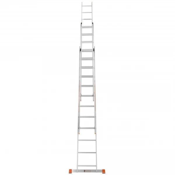 Драбина алюмінієва 3-х секційна Квітка LADDER PRO (3х10 ступенів) (160-9007) 160-9007 фото