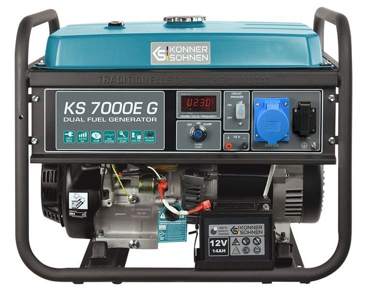 Газобензиновий генератор Konner&Sohnen KS 7000E G (5 кВт) 000000006 фото