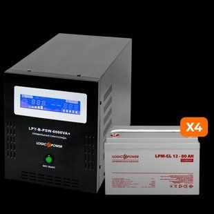 Комплект резервного живлення LogicPower ДБЖ B6000 + батарея гелева 960W Код: 18638 18638 фото