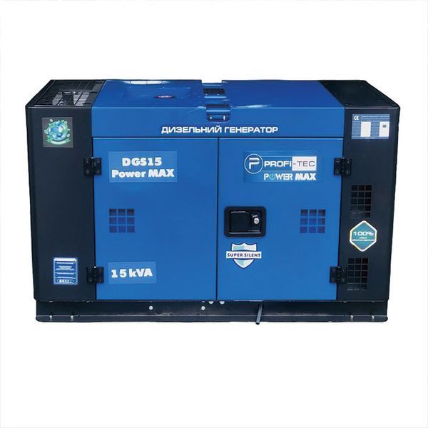 Генератор дизельний PROFI-TEC DGS15 Power MAX (15кВА/12кВт, 220V) 005028 фото
