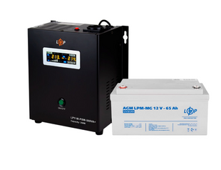 Комплект резервного живлення для котла LogicPower ДБЖ + мультигелева батарея (UPS W500VA + АКБ MG 900W) 15873 фото