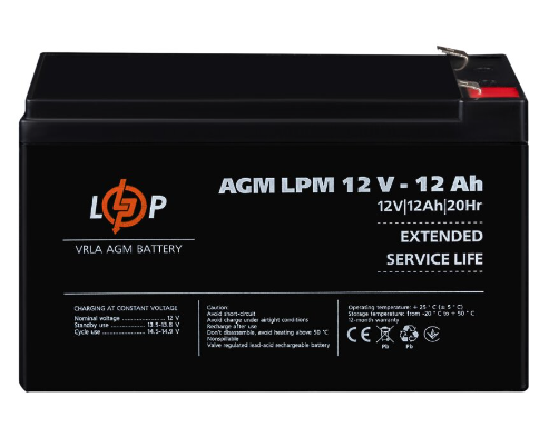 Аккумулятор AGM LPM 12V - 12 Ah 6550 фото