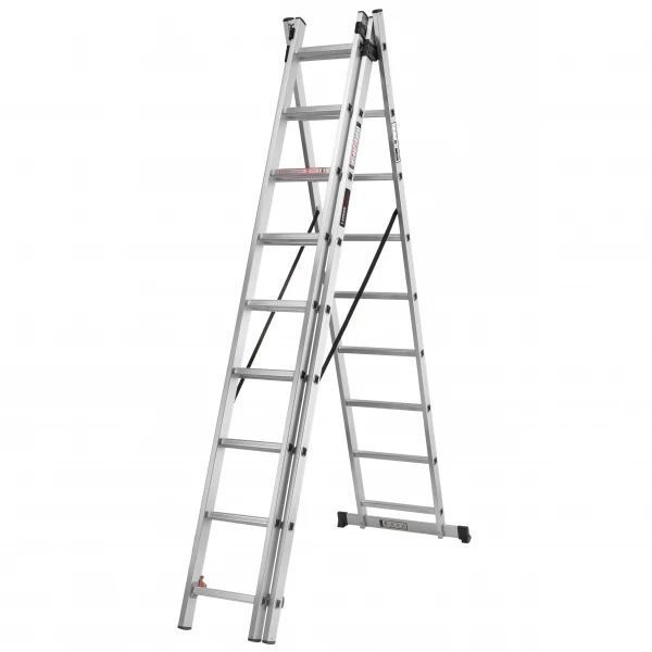 Драбина алюмінієва 3-х секційна LADDER STANDARD (3х8 сходинок) (190-9012) 190-9012 фото