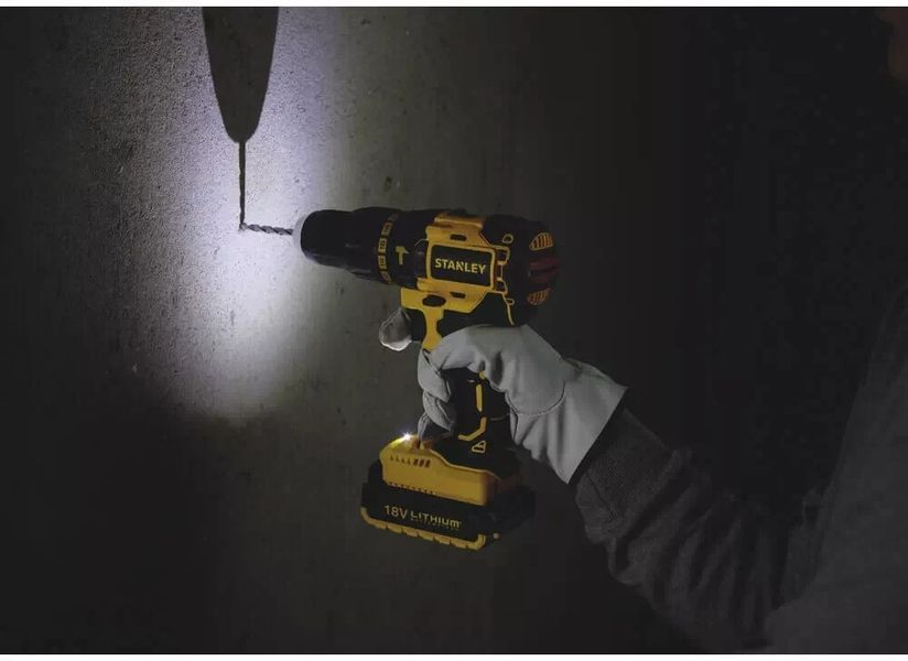 Дриль-шуруповерт акумуляторний ударний Stanley STDC18LHBK STDC18LHBK фото