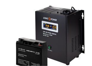 Комплект резервного живлення для котла LogicPower ДБЖ A500 + AGM батарея 220W 14009 фото