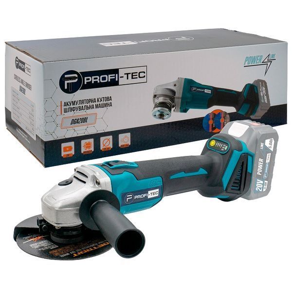 Акумуляторна болгарка (КШМ) PROFI-TEC DGA20BL POWERLine (без акумулятора та ЗП) 005940 фото