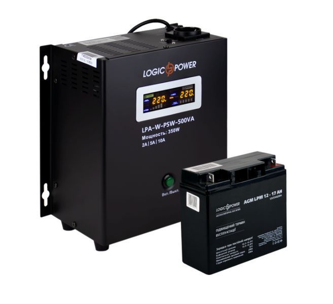 Комплект резервного живлення для котла LogicPower ДБЖ A500 + AGM батарея 220W 14009 фото