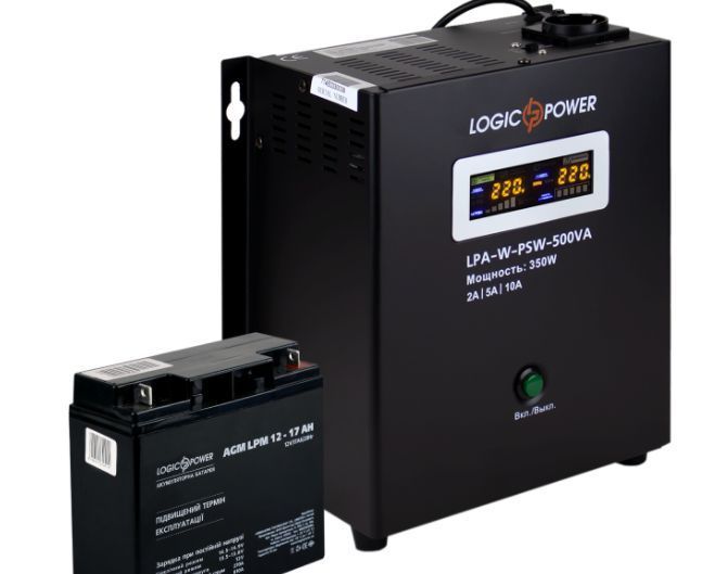 Комплект резервного живлення для котла LogicPower ДБЖ A500 + AGM батарея 220W 14009 фото