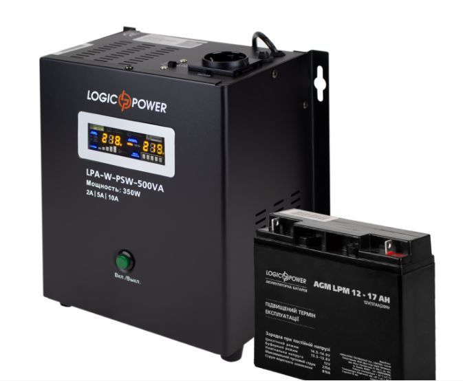 Комплект резервного живлення для котла LogicPower ДБЖ A500 + AGM батарея 220W 14009 фото