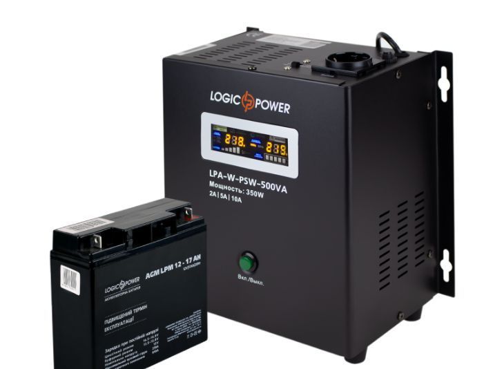 Комплект резервного живлення для котла LogicPower ДБЖ A500 + AGM батарея 220W 14009 фото