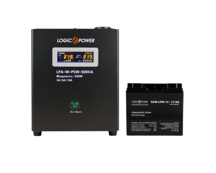Комплект резервного живлення для котла LogicPower ДБЖ A500 + AGM батарея 220W 14009 фото